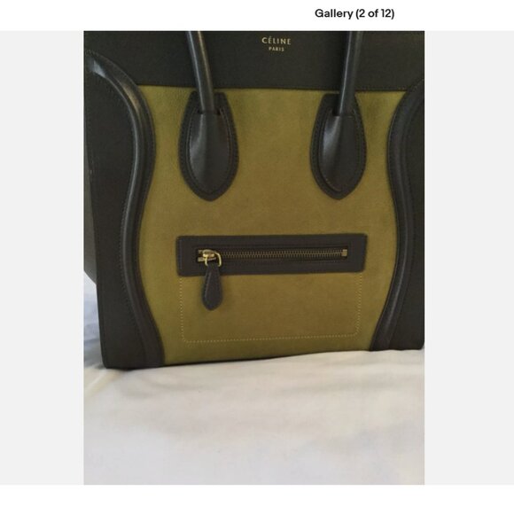 Celine Tri Color Luggage Back Suede Nubuck Leather - Picture 2 of 11